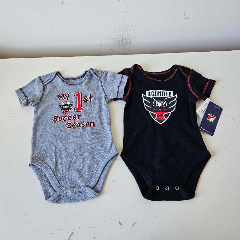 DC D.C. United One Piece Creeper Baby Infant 6-9 Months Set 2 MLS Soccer NWT